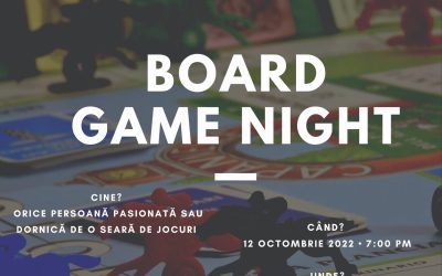 Te așteptăm la o seară de BOARD GAMES (2022)